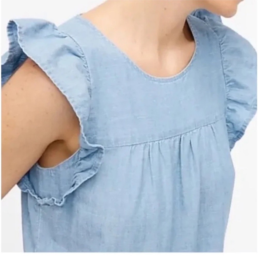 J. Crew Light Blue Women’s Chambray Dress with Ruffles